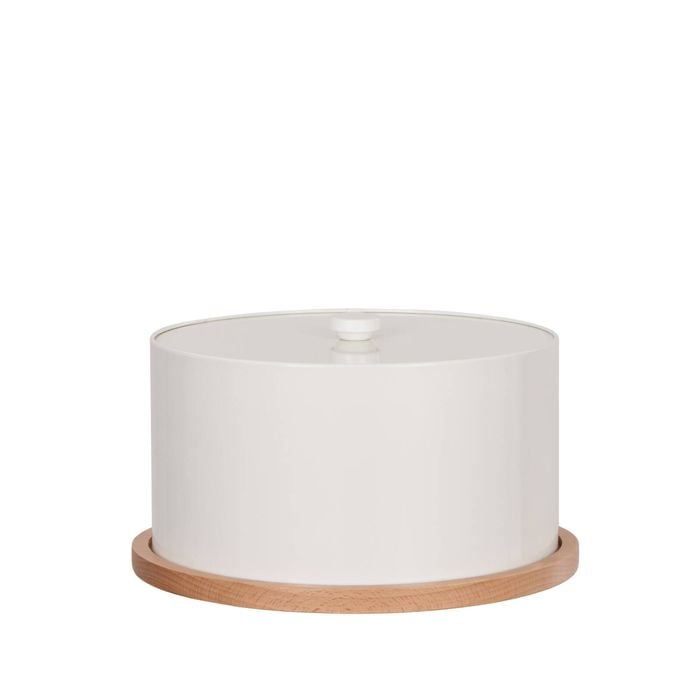 Davis & Waddell Daylesford Cake Tin With Wooden Board Cream 28x28x16cm