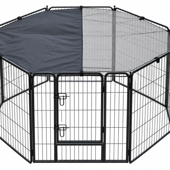YES4PETS 100 cm Heavy Duty Pet Dog Cat Puppy Rabbit Exercise Playpen Fence With Cover