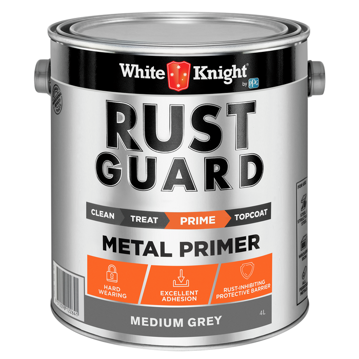 White Knight Rust Guard 4L Medium Grey Metal Primer Paint