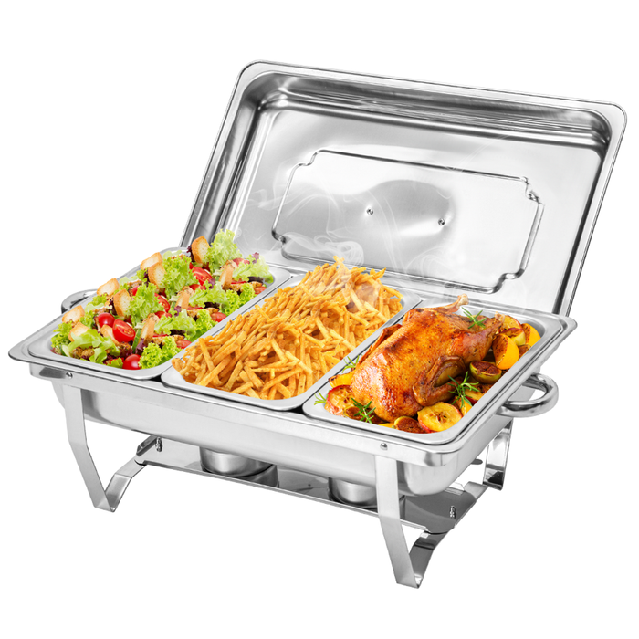 Alston 9L 3x3L Bain Marie Bow Food Buffet Warmer Stainless Steel Pan