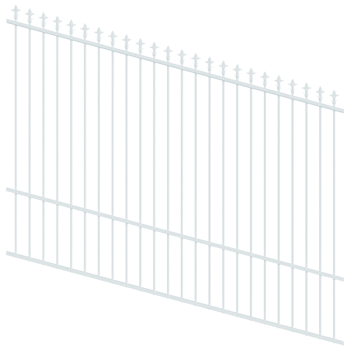 ProtectorAl 1201-2400W x 1800H Pearl White Spear Top Pool Fence Panel Raked Up to 15º