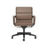 Olg Mode Mid Back Boardroom Chair Fixed Arms Black Base Chocolate Vinyl