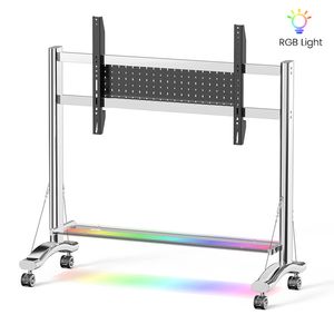 Screenmounts Glowing Large Screen Mobile Tv Stand Cart Mount Bracket With Led 60 To 110 Inch