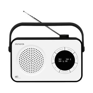 AIWA Portable DAB AM FM Bluetooth C Battery Digital Tuning Radio White