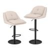 Costway 2x Swivel Bar Stools Height Adjustable Dining Chair W/armrest Beige