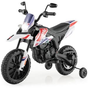 Costway 12V Kids Electric Motorbike Aprilia Licensed with Light,Music&Wireless Function White