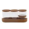 4pc NF Living Glass Spice Jars Minimalist Set Airtight 27x13cm Solid Clear