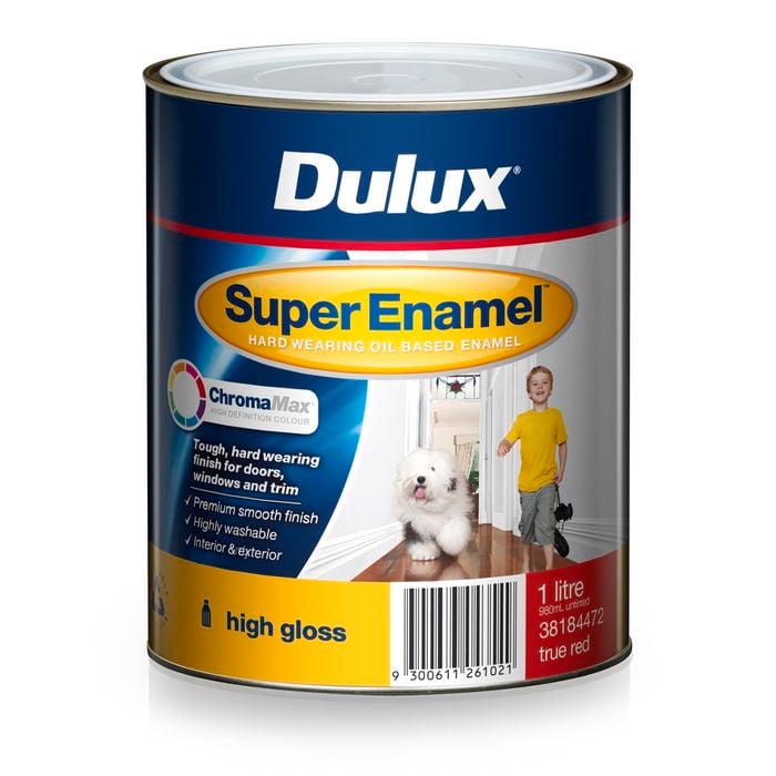 Dulux 1L Super Enamel Paint High Gloss ChromaMax True Red