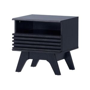 Clancy Bedside Unit Side Table Nightstand 1 drawer black woodgrain