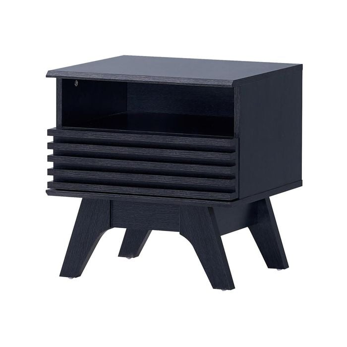 Clancy Bedside Unit Side Table Nightstand 1 drawer black woodgrain