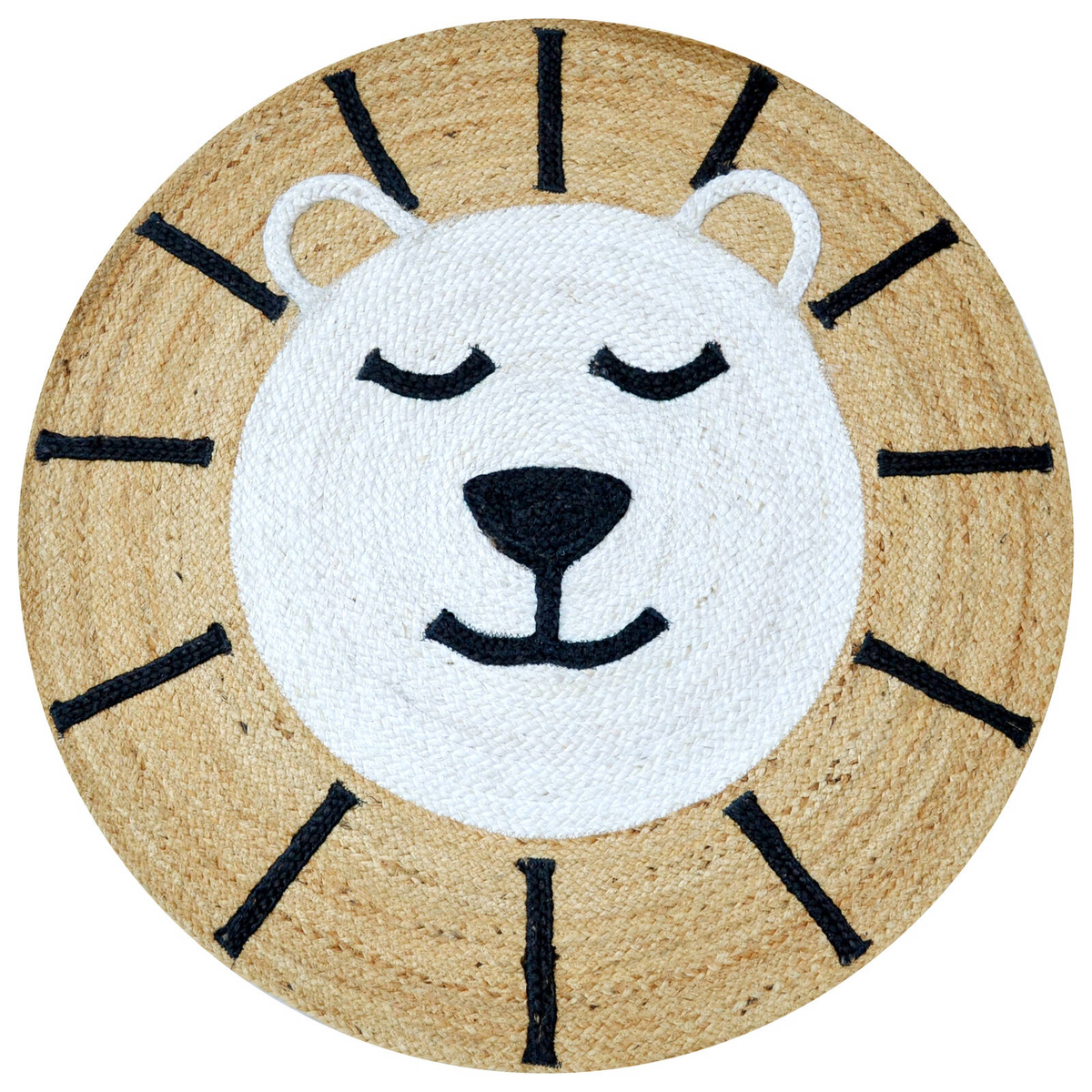 Handmade Kids Jute Round Rug-Simba 1144-Natural-100x100cm - Bunnings ...