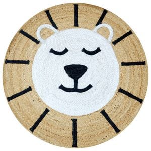 Handmade Kids Jute Round Rug-Simba 1144-Natural-100x100cm