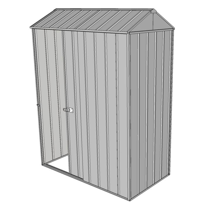 Build-a-Shed 0.8 x 1.5 x 2.1m Gable Single Sliding Side Door Shed - Zinc