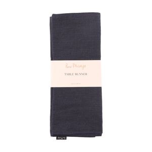 Bas Phillips Linen Tencel Table Runner Kitchen Textile Navy MED 35x180cm