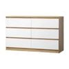 Oikiture 6 Chest of Drawers Tallboy Dresser Table Storage Cabinet Wooden White