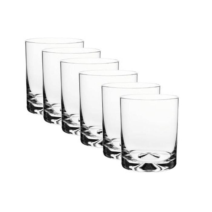 6Pc Krosno Double Old Fashion Glasses Gift Boxed 350ml Dishwasher Safe Poland