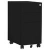 vidaXL Mobile File Cabinet Wheeled Chest of Drawers Office Storage Black Steel