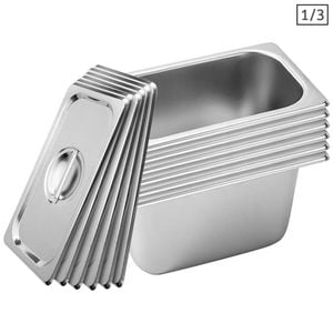 SOGA 6X 1/3 GN Pan 15cm With Lid – Stainless Steel