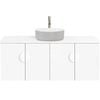 CIBO 1200mm White Mornington White Wall Hung Vanity With Light Grey / White Basin And White Handles