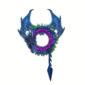 Lifebay Giant Halloween Wreath Charm Dragon Floral