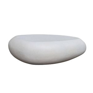 Modern Furniture ROCCO  Indoor & Outdoor Pebble Coffee Table - White Concrete