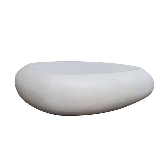 Modern Furniture ROCCO  Indoor & Outdoor Pebble Coffee Table - White Concrete