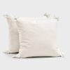 Dreamaker Bonnie Washed Cotton European Pillowcase With Bows Twin Pack White 65x65cm