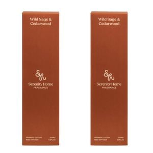 2PK Serenity Wild Sage Cedarwood Scent Home Fragrance Reed Diffuser Bottle 200mL