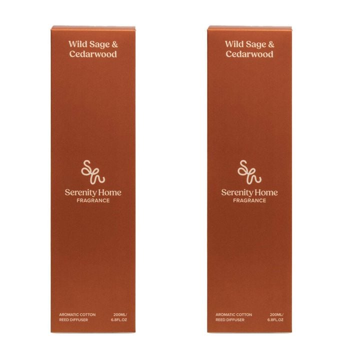 2PK Serenity Wild Sage Cedarwood Scent Home Fragrance Reed Diffuser Bottle 200mL