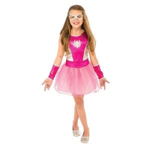 Marvel Spider-Girl Kids Halloween Costume – Official Licensed Dress with Tutu, Gauntlets &amp; Eyemask, Red Colour, Large