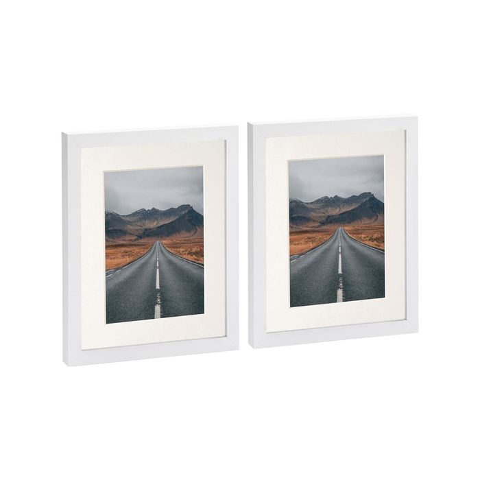 Nicola Spring Photo Frames with 5" x 7" Mount - 8" x 10" - White - Pack of 2