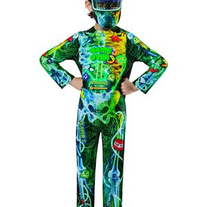 Neon Gamer Skeleton Boys Halloween Costume - 5-6