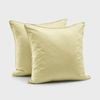 Dreamaker 400TC Premium Cotton Sateen Piped European Pillowcase Citron Twin Pack