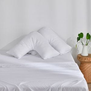 Dreamaker Superfine Washed Microfibre V-shape Pillowcase Twin Pack - White
