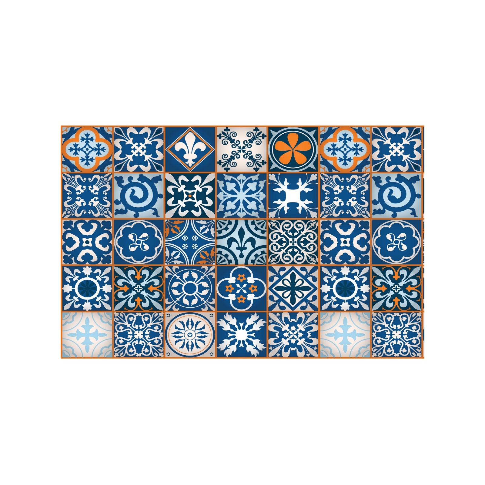 Boyle 1.5m x 45cm Self Adhesive Film Moroccan Blue Tiles Bunnings Australia