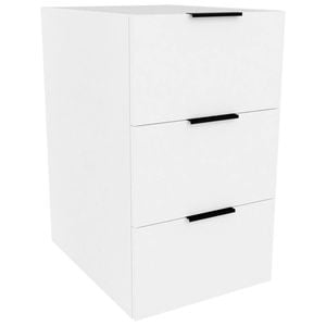 Lugna 768 x 450 x 580mm White 3 Drawer Storage Cabinet - White