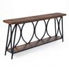 Costway 180cm Extra Long Console Table Narrow Sofa 2-tier Metal
