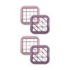 2x 2pc Melii Bite Size Sandwich Cutters Squares Triangles Set Pink/purple