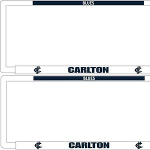 AFL Car Number Plate Frame Set Of Two - Carlton Blues - Front/Back