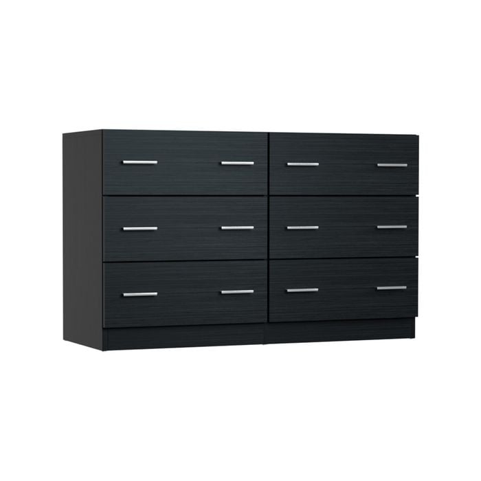 Chest of 6 Drawers Storage Cabinet Dresser Black