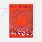 Galrie Roland Garros 1984 - Stunning Abstract Tennis Art Print for Home Decor, White Frame, 50 x 70cm (20 x 28inch)