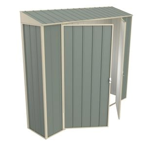 Build-a-Shed 0.4 x 2.3 x 2.0m Green Skillion Double Hinged Door Garden Locker - Green
