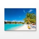 Beautiful Beach On Bora Bora Island Print 100% Australian Made 150x100cm (Stretched Canvas)