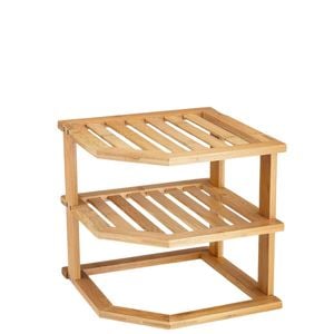 Kitchen Corner Shelf - Bamboo 3-Tier Kitchen Corner Shelf Storage Cabinet & Pantry Kitchen Organization x2