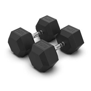 2 Pack of 35kg Dumbell Hex Rubber Coat Iron Dumbells Total 70kg