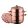 Anygleam Food Steamer Rose Gold Three Layer Thick Stainless Steel Universal Cooking For Induction Cooker Gas Stove Steam Pot