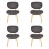 Sk Designer Living | Pack Of 4 | Nobu Dining Chair | Natural Legs - Dark Grey Fabric