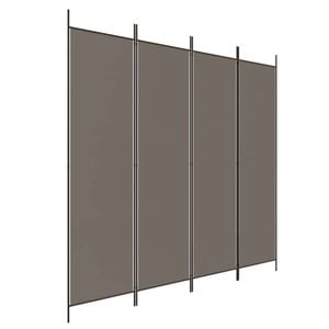 vidaXL 4-Panel Room Divider Anthracite Fabric Privacy Screen Separator Folding