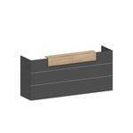 Modern Furniture BELEN Reception Desk 2.4M - Acacia & Carbon Grey