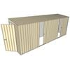 Build-A-Shed 1.2 x 5.2 x 2.0m Skillion Dual Single Sliding Side Doors Shed - Cream